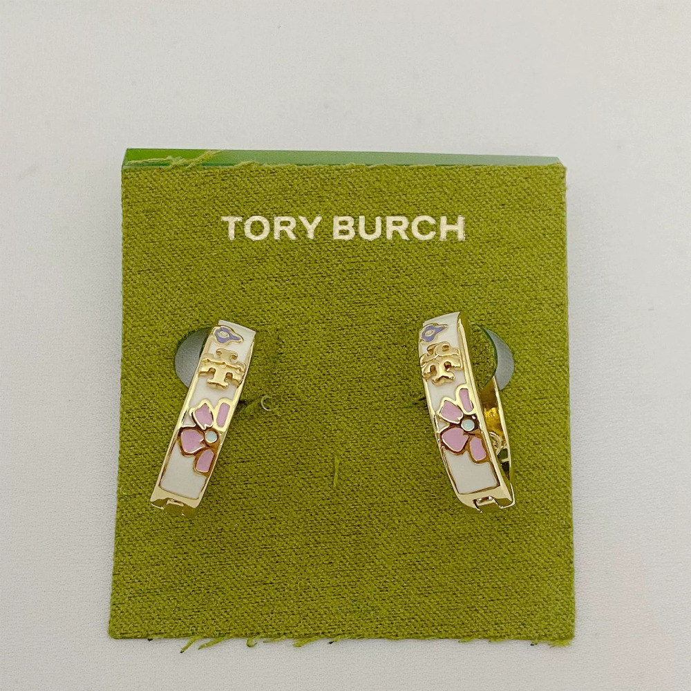 Tory Burch Colorful Enamel Flower Earrings